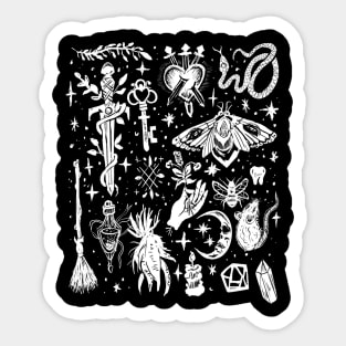 Witchy Incantation, Garden Witch Gothic Pagan Crystals, Mandrake Root, Crystals Sticker